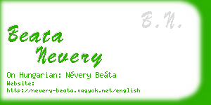 beata nevery business card