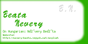 beata nevery business card